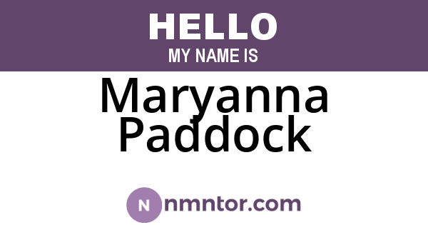 Maryanna Paddock