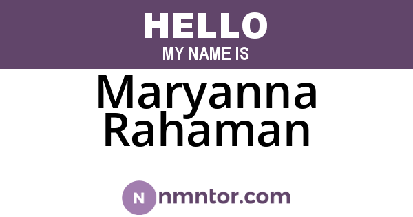 Maryanna Rahaman