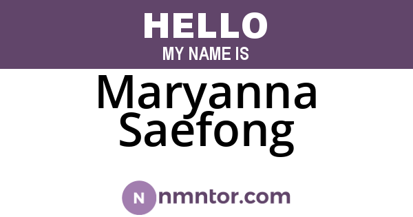Maryanna Saefong