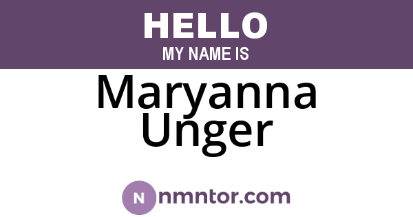 Maryanna Unger