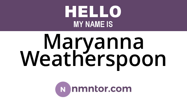Maryanna Weatherspoon
