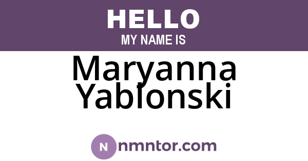 Maryanna Yablonski