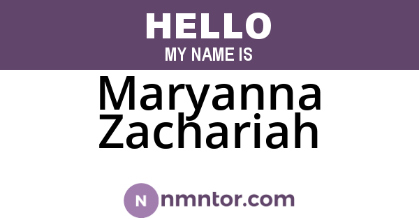 Maryanna Zachariah