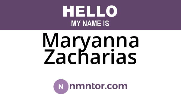 Maryanna Zacharias