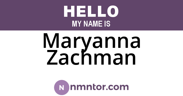 Maryanna Zachman