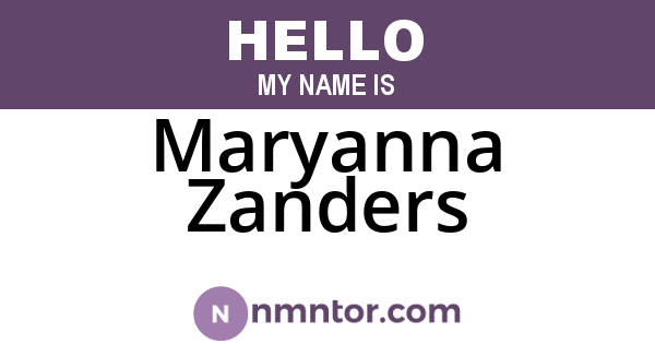 Maryanna Zanders
