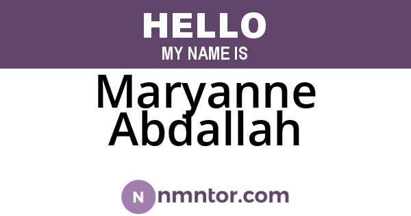 Maryanne Abdallah