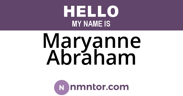 Maryanne Abraham
