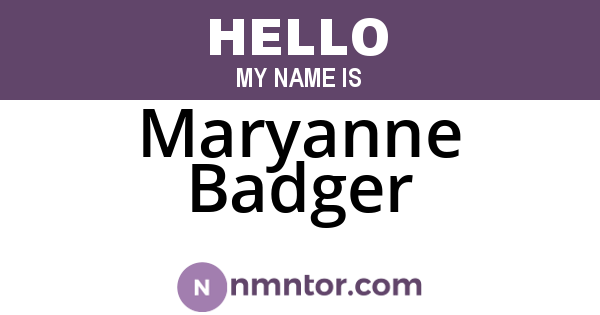 Maryanne Badger