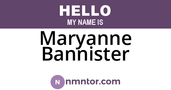 Maryanne Bannister
