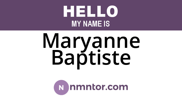Maryanne Baptiste