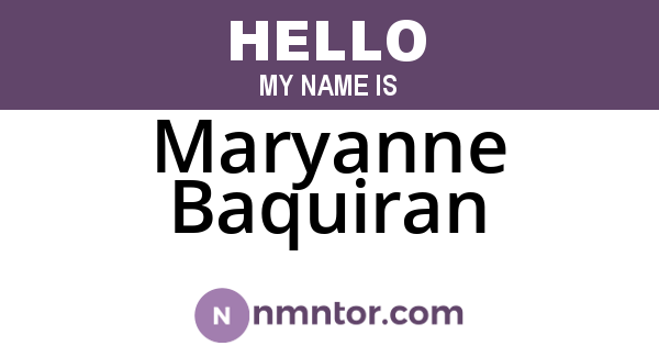 Maryanne Baquiran