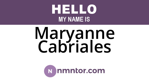 Maryanne Cabriales