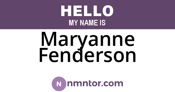Maryanne Fenderson