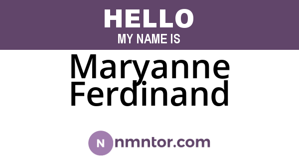 Maryanne Ferdinand