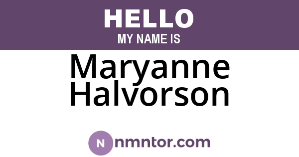 Maryanne Halvorson