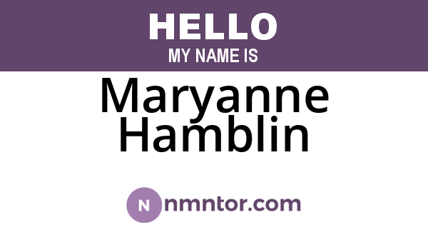 Maryanne Hamblin