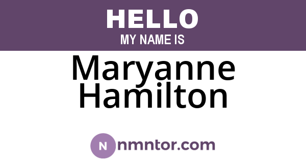 Maryanne Hamilton