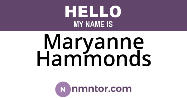 Maryanne Hammonds