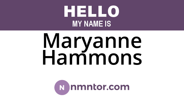 Maryanne Hammons