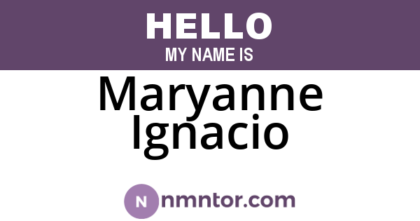 Maryanne Ignacio