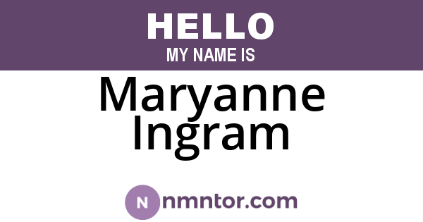 Maryanne Ingram