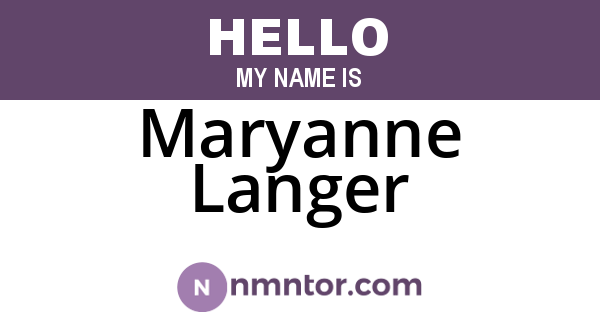 Maryanne Langer