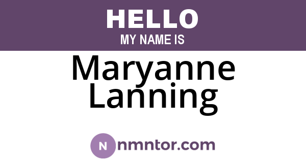 Maryanne Lanning