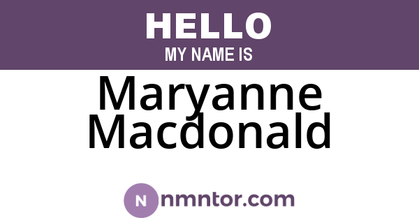 Maryanne Macdonald