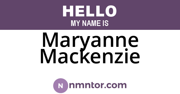 Maryanne Mackenzie