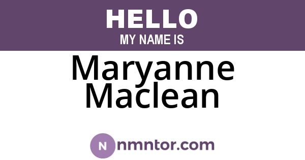 Maryanne Maclean