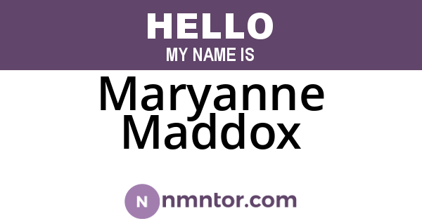 Maryanne Maddox