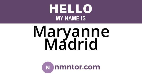 Maryanne Madrid