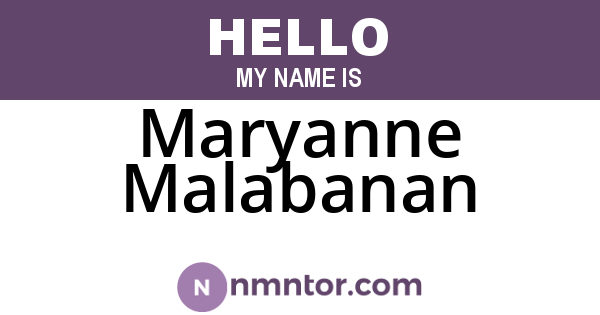 Maryanne Malabanan