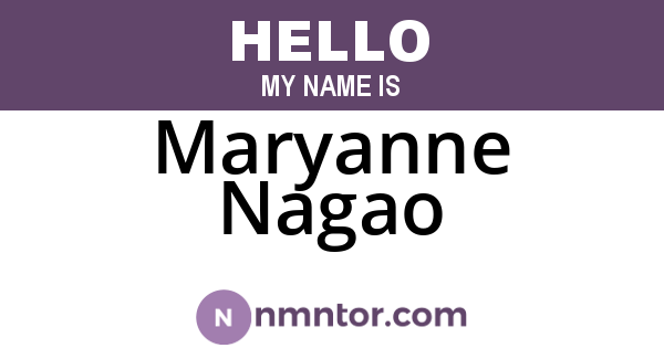 Maryanne Nagao