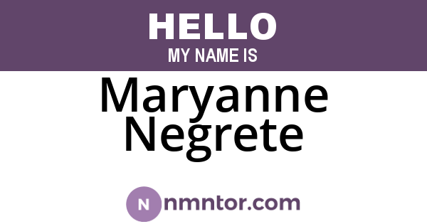 Maryanne Negrete