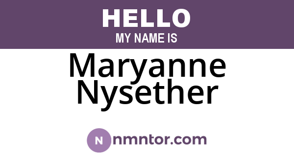 Maryanne Nysether
