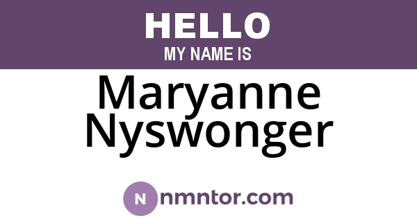 Maryanne Nyswonger