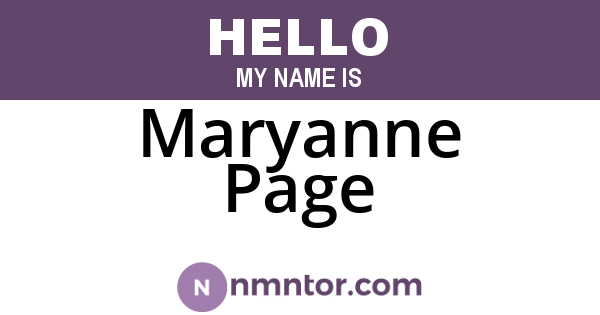Maryanne Page