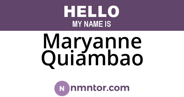 Maryanne Quiambao