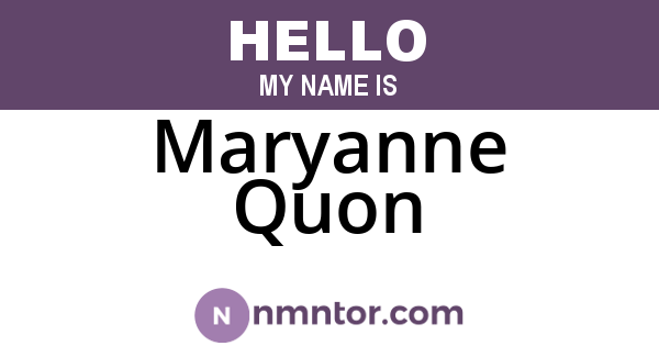 Maryanne Quon
