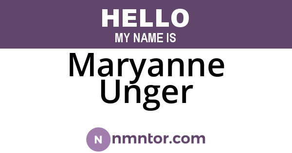 Maryanne Unger