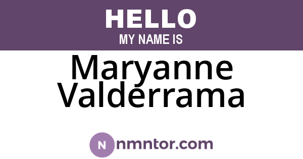 Maryanne Valderrama