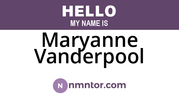 Maryanne Vanderpool