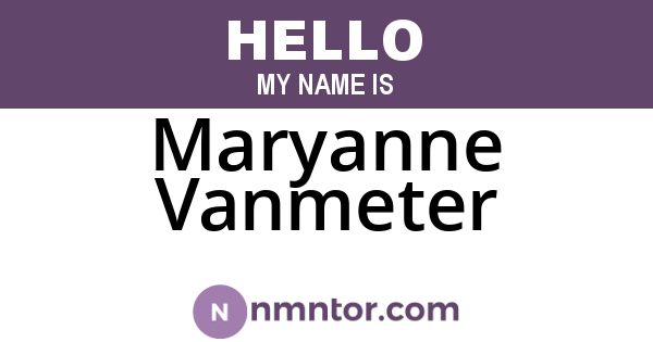 Maryanne Vanmeter