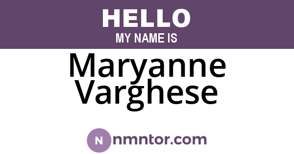 Maryanne Varghese