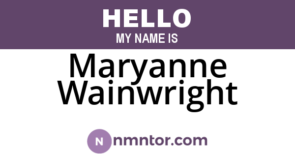 Maryanne Wainwright