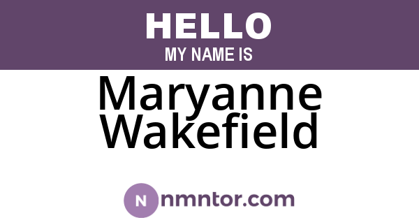 Maryanne Wakefield