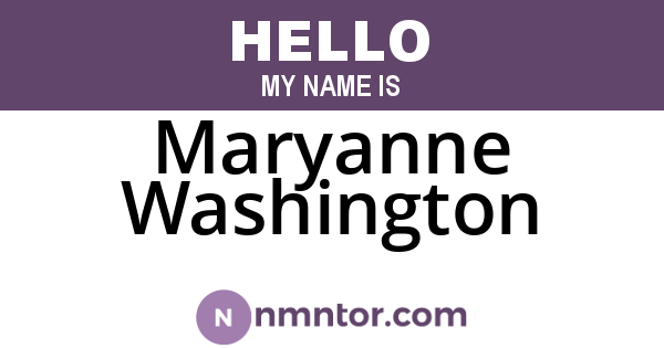 Maryanne Washington