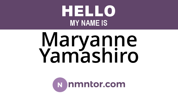 Maryanne Yamashiro